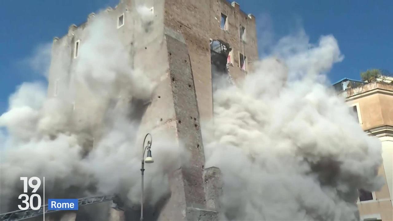 Effondrement partiel d’une tour médiévale à Rome : quatre blessés et opération de sauvetage en cours